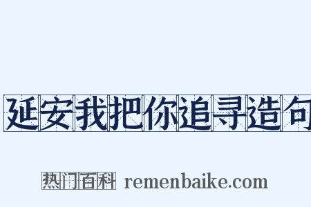延安我把你追寻造句是什么意思的图片